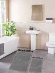 HOMIER طقم بساط حمام اقتصادي قابل للغسل ومضاد للانزلاق مزدوج H-ROSS