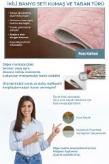 HOMIER Economical Washable Non-Slip Base Bathroom Mat Set Double H-ROSS Pink - 60 x 100