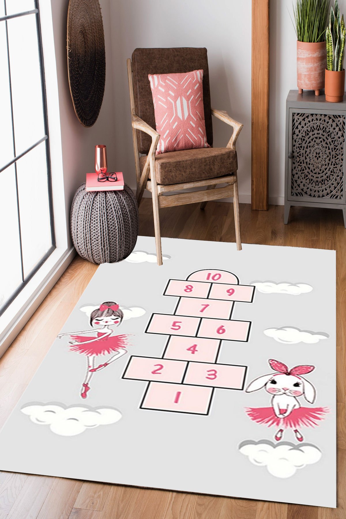 Homier Perlasoft Kalitesi Yıkanabilir Kaymaz Taban Halı Çocuk Odası H-CK-10151A