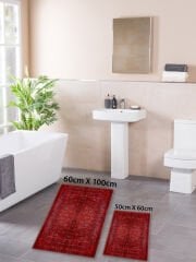 HOMİER Ekonomik Yıkanabilir Kaymaz Taban Banyo Paspas Seti İkili H-OT-4066A