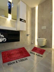 HOMİER Ekonomik Yıkanabilir Kaymaz Taban Banyo Paspas Seti İkili H-OT-4066A