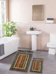 HOMİER Ekonomik Yıkanabilir Kaymaz Taban Banyo Paspas Seti İkili H-OT-4078A