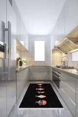 Homier Verona Quality Leather Base Washable Non-Slip Kitchen Carpet and Floor Mat H-MK-9064A