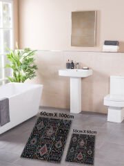 HOMİER Ekonomik Yıkanabilir Kaymaz Taban Banyo Paspas Seti İkili H-OT-4125A