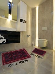 HOMİER Ekonomik Yıkanabilir Kaymaz Taban Banyo Paspas Seti İkili H-OT-4149A