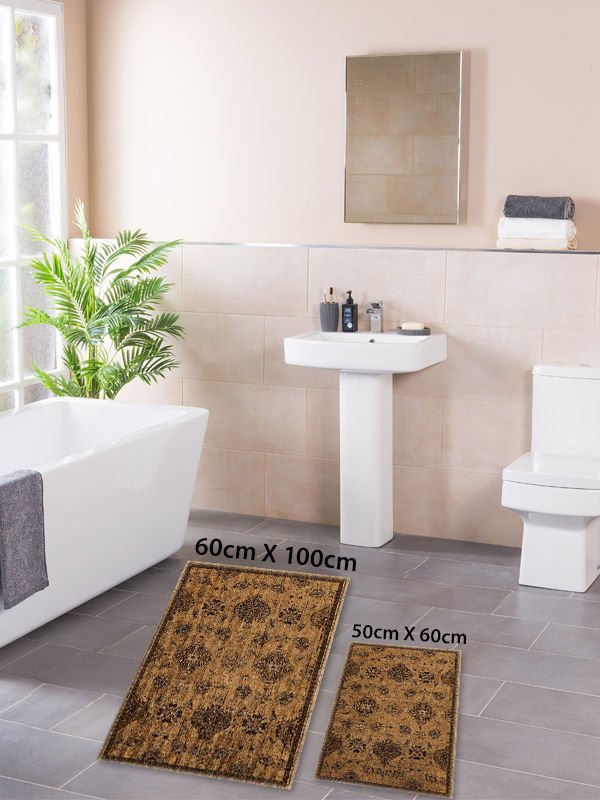 HOMİER Ekonomik Yıkanabilir Kaymaz Taban Banyo Paspas Seti İkili H-OT-4163A