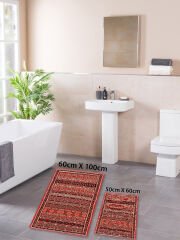 HOMİER Ekonomik Yıkanabilir Kaymaz Taban Banyo Paspas Seti İkili H-OT-4239A