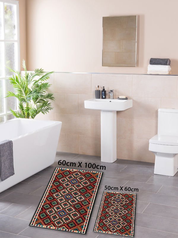 HOMİER Ekonomik Yıkanabilir Kaymaz Taban Banyo Paspas Seti İkili H-OT-4240A