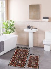 HOMİER Ekonomik Yıkanabilir Kaymaz Taban Banyo Paspas Seti İkili H-OT-4240A