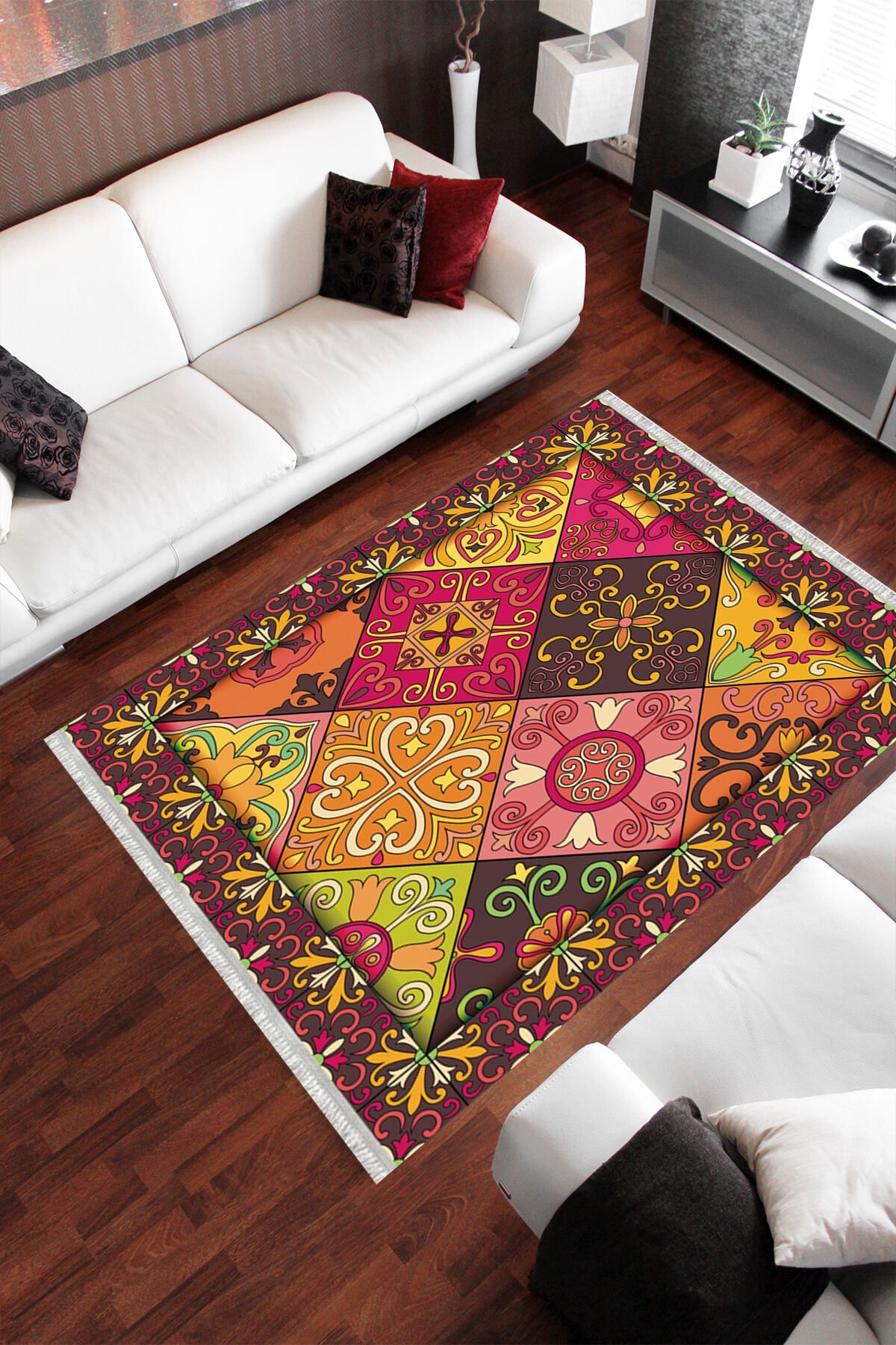 Homier Cotton Quality Washable Non-Slip Floor Rug and Floor Mat H-PW-8088C