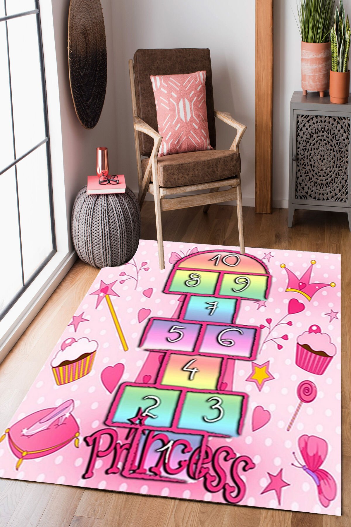 Homier Perlasoft Kalitesi Yıkanabilir Kaymaz Taban Halı Çocuk Odası H-CK-10149A