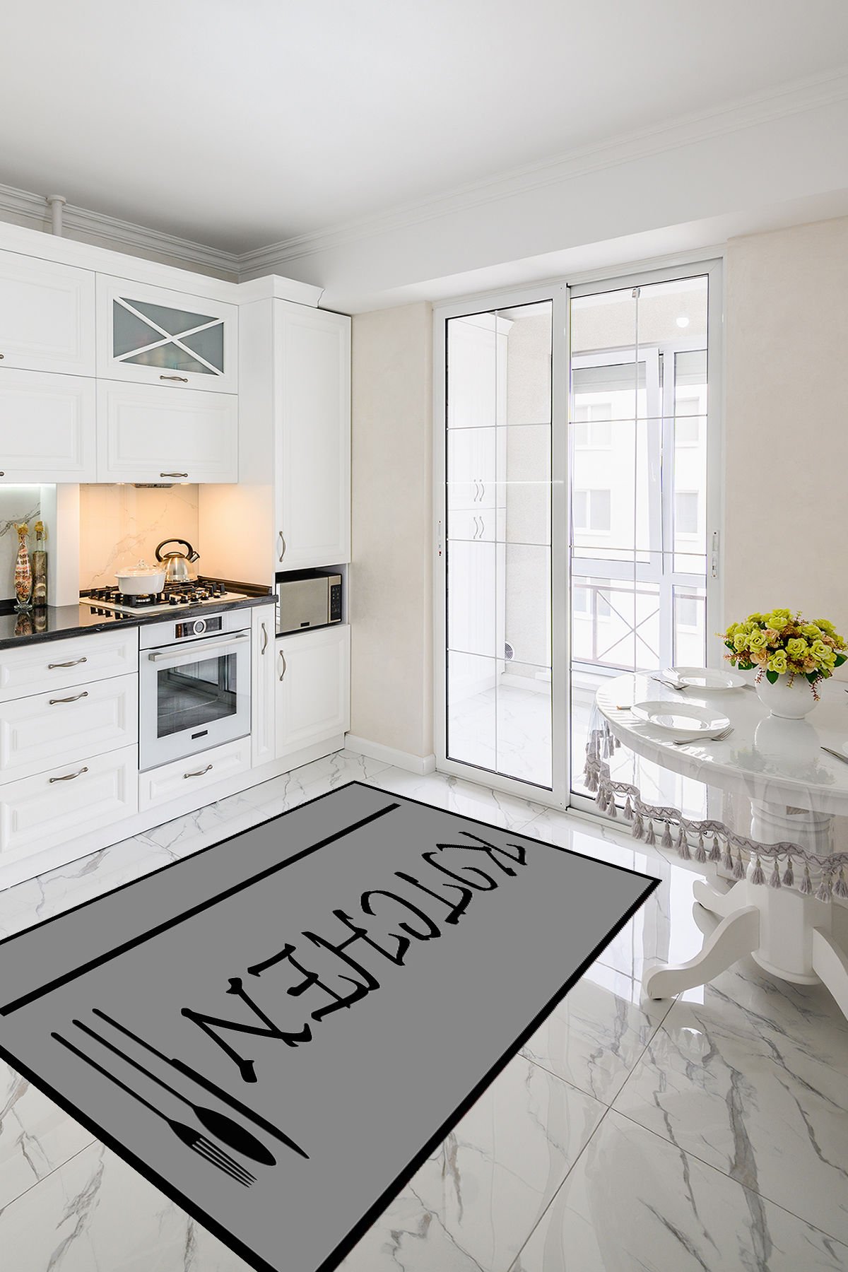 Homier Punto Kalitesi Yıkanabilir Kaymaz Taban Mutfak Halı Ve Yolluk H-MK-9055A