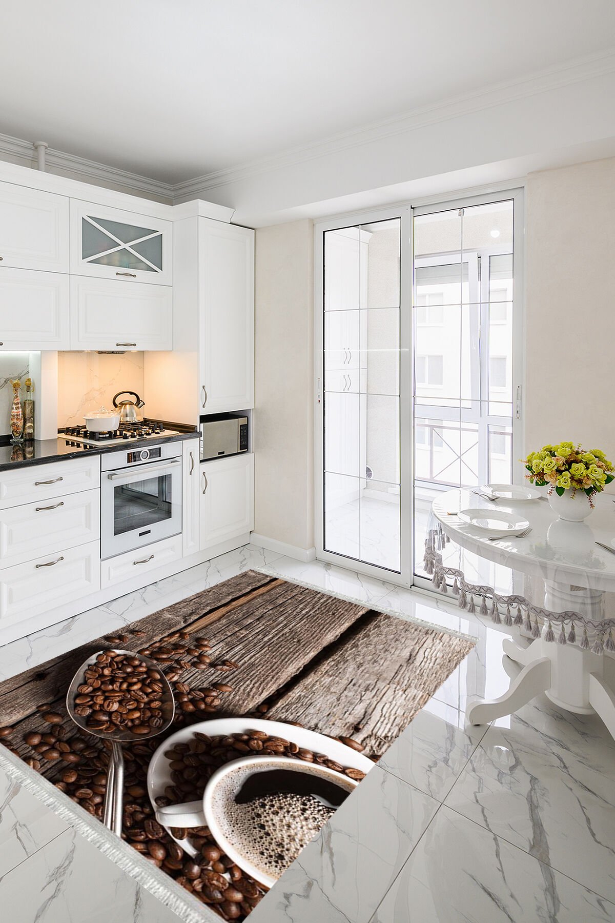 Homier Verona Quality Leather Base Washable Non-Slip Kitchen Carpet and Floor Mat H-MK-9001A