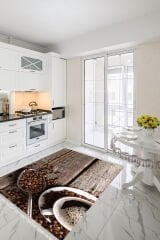 Homier Verona Quality Leather Base Washable Non-Slip Kitchen Carpet and Floor Mat H-MK-9001A