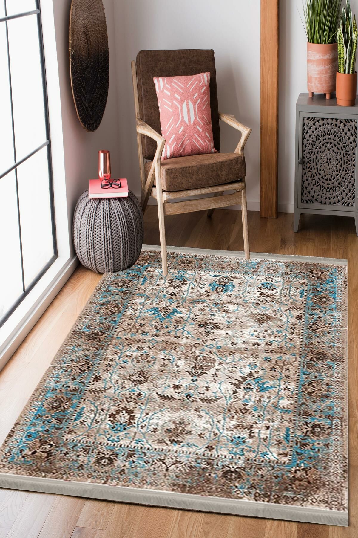 Homier Cotton Kalitesi Yıkanabilir Kaymaz Taban Kilim Ve Yolluk H-OT-4064