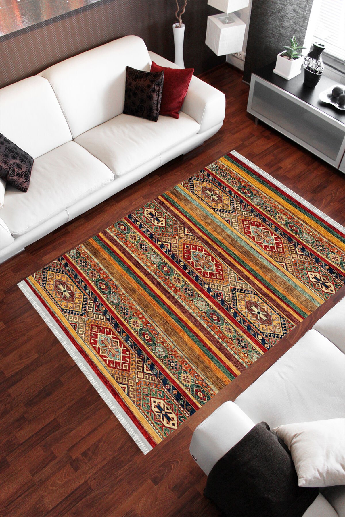 Homier Cotton Kalitesi Yıkanabilir Kaymaz Taban Kilim Ve Yolluk H-OT-4077A
