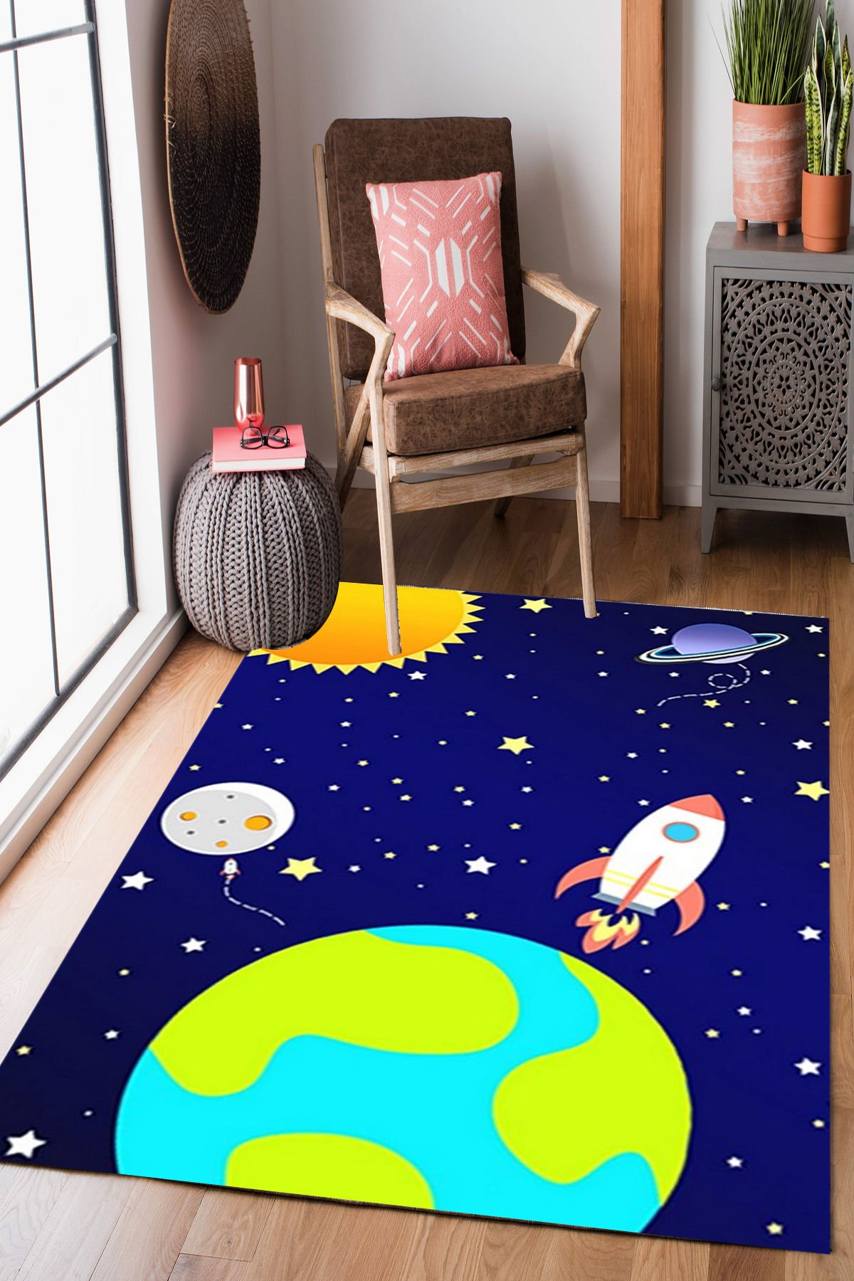 Homier Perlasoft Kalitesi Yıkanabilir Kaymaz Taban Halı Çocuk Odası H-CK-10056A