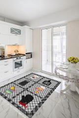 Homier Verona Quality Leather Base Washable Non-Slip Kitchen Carpet and Floor Mat H-MK-9017D