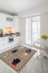 Homier Verona Quality Leather Base Washable Non-Slip Kitchen Carpet and Floor Mat H-MK-9017D