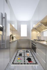 Homier Verona Quality Leather Base Washable Non-Slip Kitchen Carpet and Floor Mat H-MK-9017D