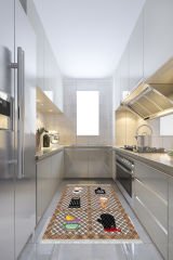 Homier Verona Quality Leather Base Washable Non-Slip Kitchen Carpet and Floor Mat H-MK-9017D