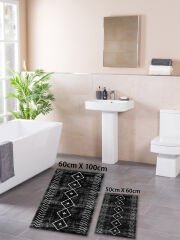 HOMIER Economical Washable Non-Slip Base Bathroom Mat Set Double H-OT-4104B