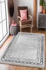 Homier Punto Quality Washable Non-Slip Base Carpet and Runner H-KS-3090A Black - 140 x 200
