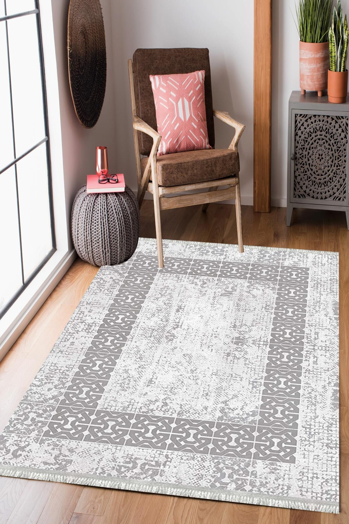 ENBE Economical Washable Non-Slip Base Carpet E-MD-0165 200 x 400 - Gray
