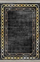 Homier Punto Quality Washable Non-Slip Base Carpet and Runner H-KS-3090A Black - 140 x 200
