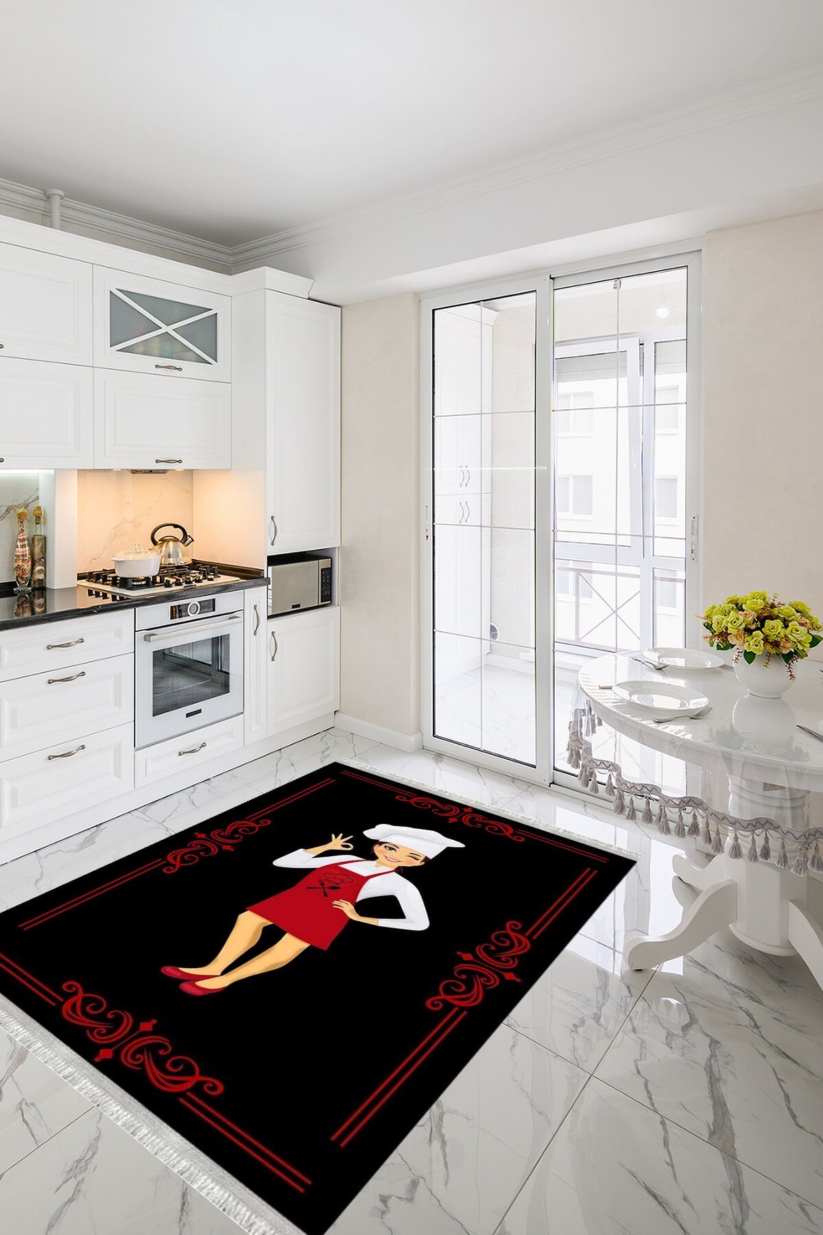 Homier Verona Quality Leather Backing Washable Non-Slip Kitchen Carpet and Floor Mat H-MK-9027A