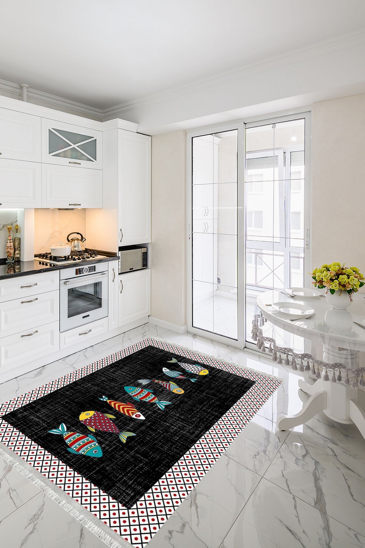 Homier Verona Quality Leather Base Washable Non-Slip Kitchen Carpet and Floor Mat H-MK-9031A