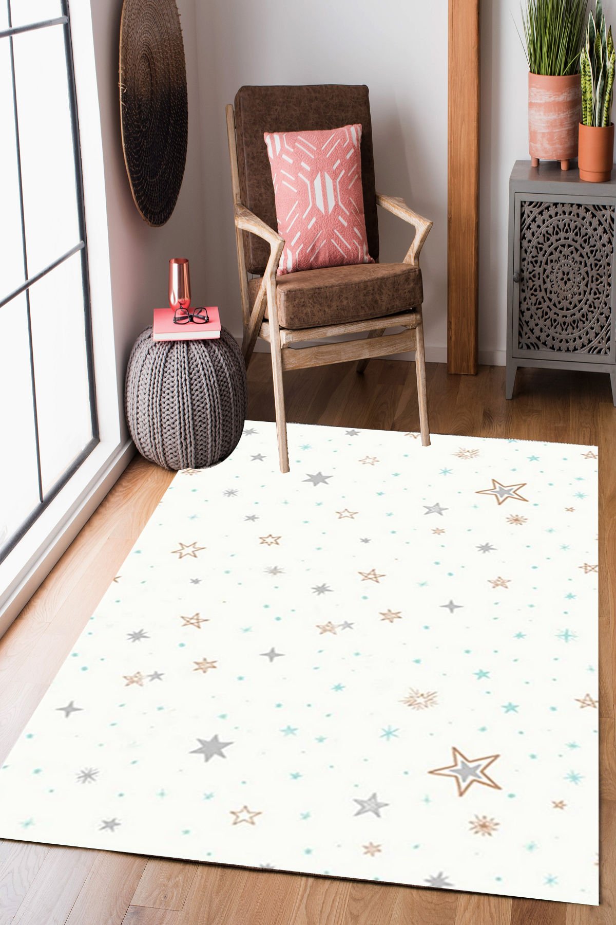 Homier Perlasoft Kalitesi Yıkanabilir Kaymaz Taban Halı Çocuk Odası H-CK-10108A