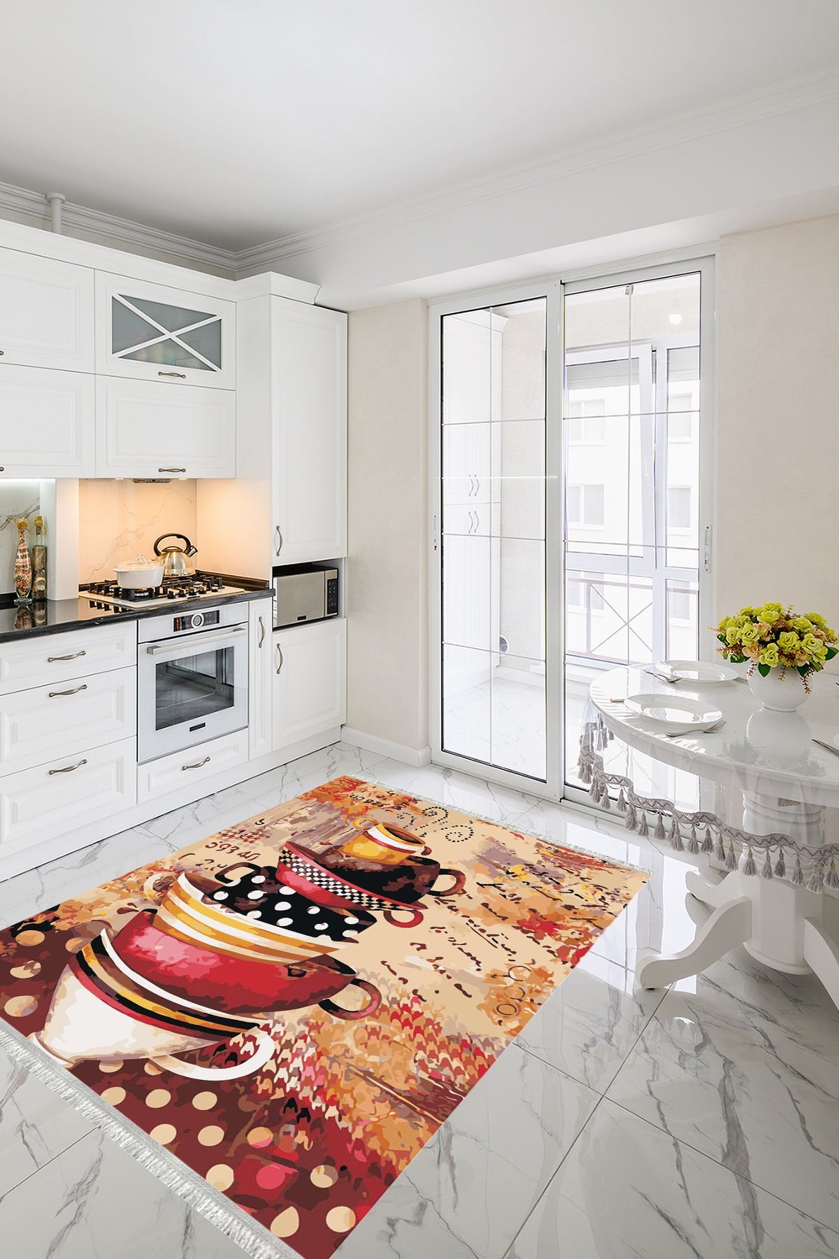 Homier Verona Quality Leather Base Washable Non-Slip Kitchen Carpet and Floor Mat H-MK-9050A